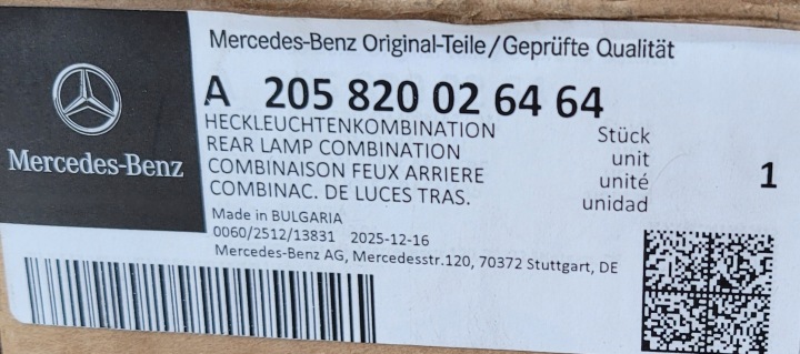 PHARE DROITE ARRIÈRE LED MERCEDES C-KLASA W205 2014- BERLINE A2058200264 NEUF