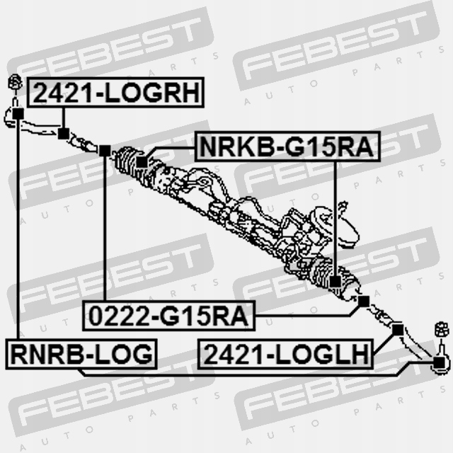 EMBOUTS CAOUTCHOUC DROITE RENAULT LOGAN 2005-2013 FEBEST