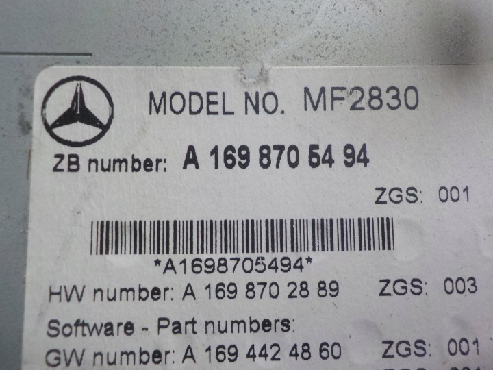 MERCEDES A W169 LIFT 09R RADIO CD A1698705494