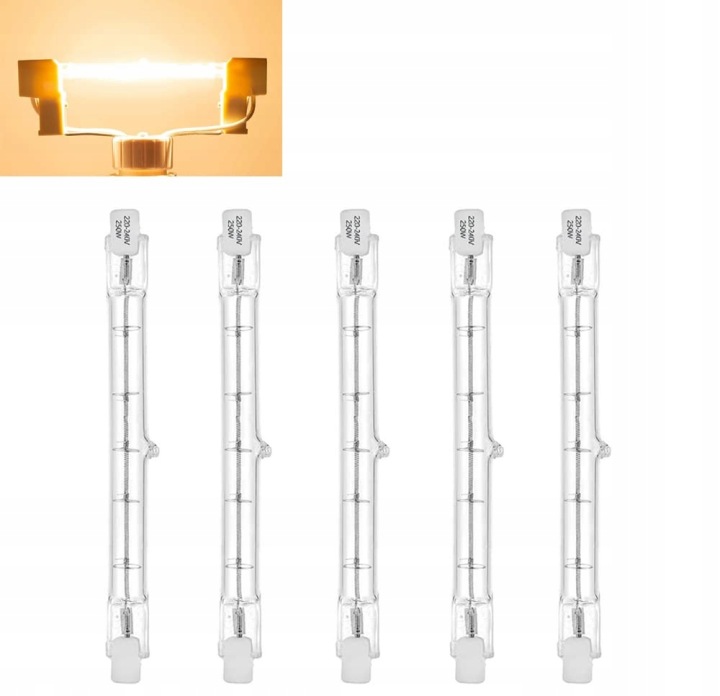 SHUOHUI AMPOULE HALOGÈNE R7S 118MM 250W 230V SCIEMNIALNA 5 PIÈCES