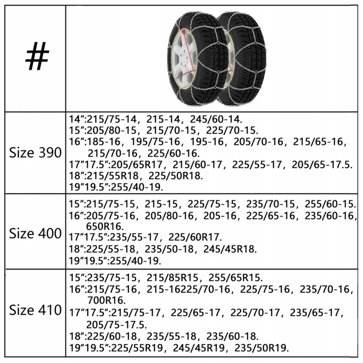 VIDAXL LANCUCHY SNIEGOWE, 2 PCS 16 MM SUV, 4X4, TAILLE 460