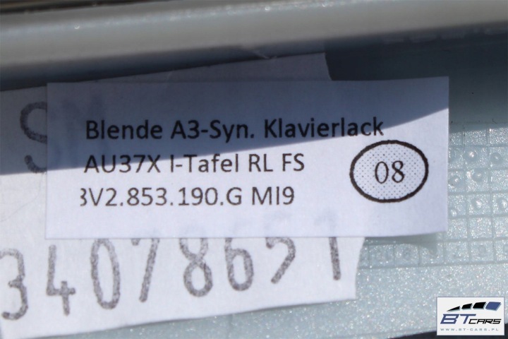 AUDI A3 SPORTBACK BAGUETTES DÉCORATIF DÉCORS ANGLAIS 8V 8V2853192G 8V2853190G 8V2
