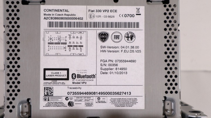 FIAT 500L RADIO BLUETOOTH '07355944690