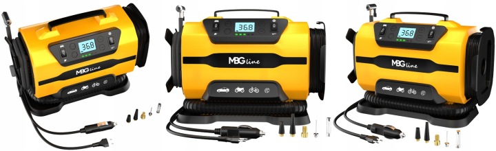 2× MBG LINE 845 PRO COMPRESSEUR AUTOMOBILE 12V/230V LCD VENTILATEUR LAMPE DE POCHE LED