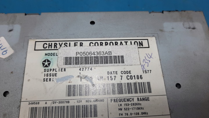 RADIO P05064363AB JEEP PATRIOT 06-17R