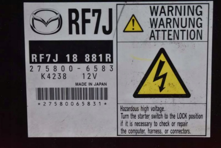 CONTRÔLEUR ORDINATEUR MOTEUR RF7J18881R MAZDA 6 I GG 2.0 CITD 121 KM 05-07