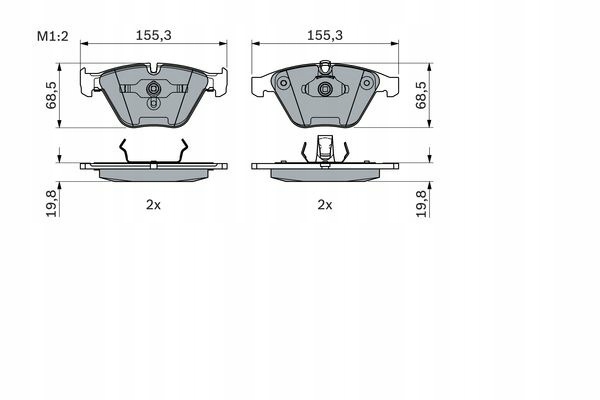 KIT ENSEMBLE PLAQUETTES FREINS [BOSCH]