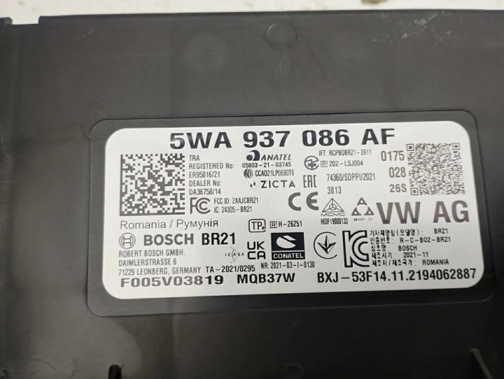 MODULE CONFORT VW 5WA937086AF 1.5L GASOLINE 2022