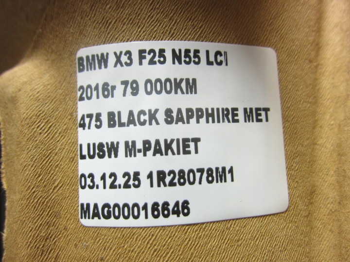 BMW X3 F25 KIT NOIRE PAVILLON COLONNES MODULE SOUS PANORAME 51447845190
