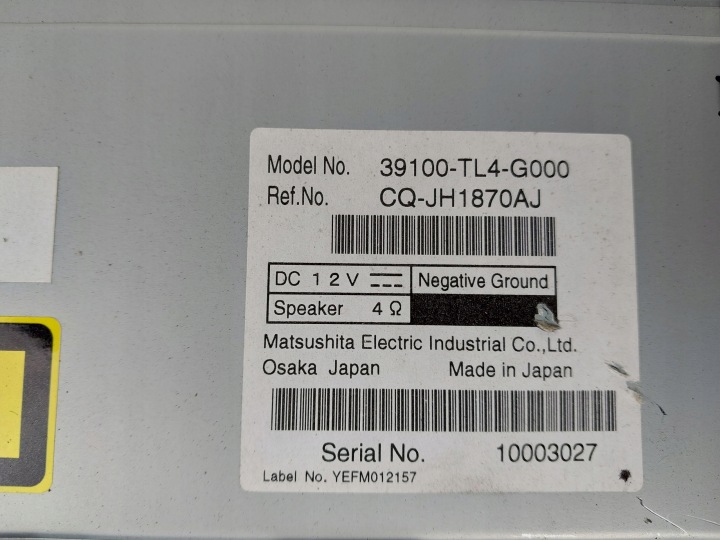RADIO D'USINE CD 39100-TL4-G000 HONDA ACCORD VIII