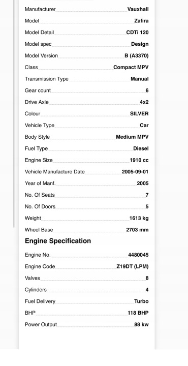 MOTEUR DIESEL JEU OPEL VECTRA C 1.9 CDTI 100KM Z19DTL