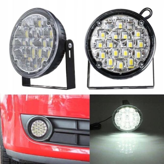 2 PIECES 12V 18LED ROUND AUTOMOTIVE LIGHT LED FOR DRIVER DAYTIME DRL 