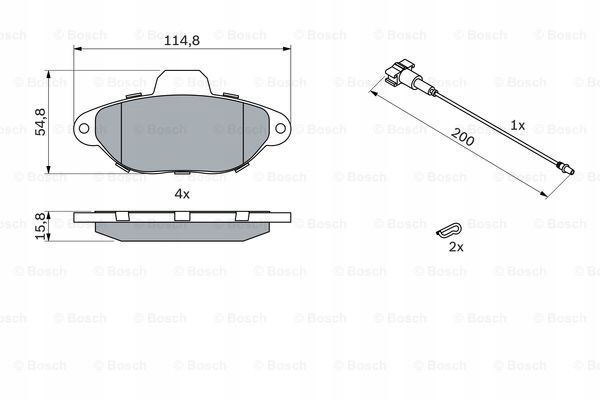 BOSCH PLAQUETTES FREIN FIAT DROIT 500 1,2 09-/FORD KA 1,2 08- AVEC CAPTEUR