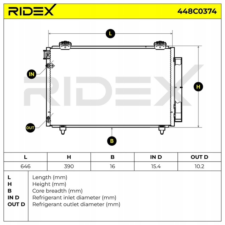 RIDEX 448C0374 DÉSHYDRATEUR CLIMATISATION