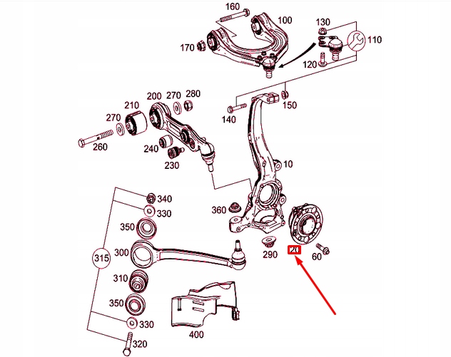 MERCEDES-BENZ SL R231 AVANT WHEEL BEARING A2313340006
