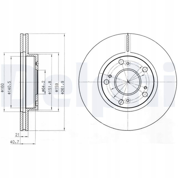 DELPHI DISCO FRENOS (HONDA CIVIC VII 13 HYBRID/18 