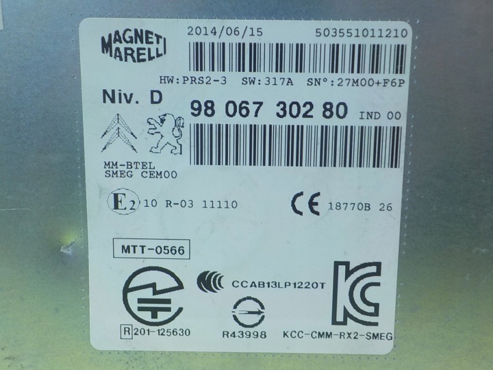PEUGEOT 2008 I 1.6 14R VT 5D RADIO NAVIGATION 9806730280