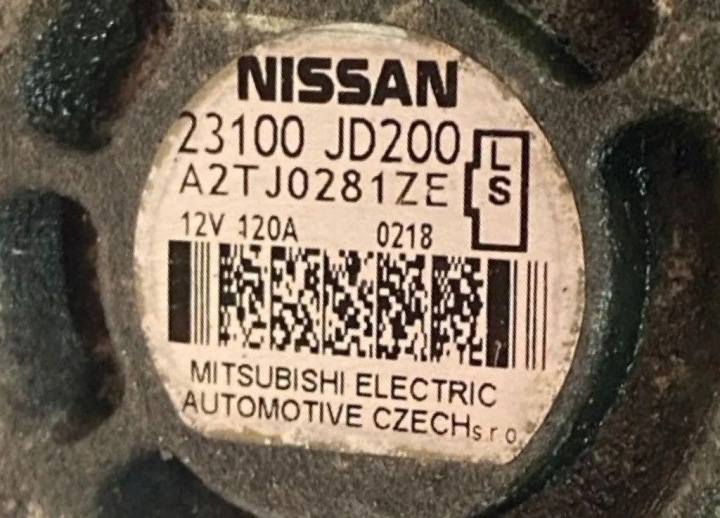 ALTERNATEUR NISSAN QASHQAI QASHQAI +2 I (J10, JJ10) 23100JD200 2.0L