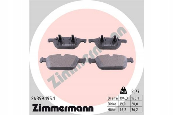 PLAQUETTES FREIN ZIMMERMANN 24399.195.1 30793943