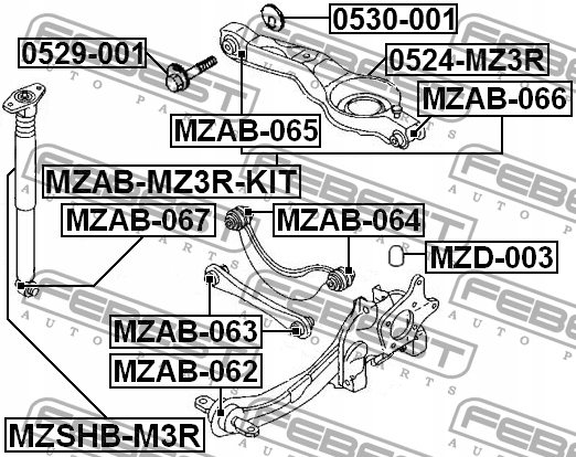 PROTECTION AMORTISSEUR ARRIÈRE FEBEST MZSHB-M3R