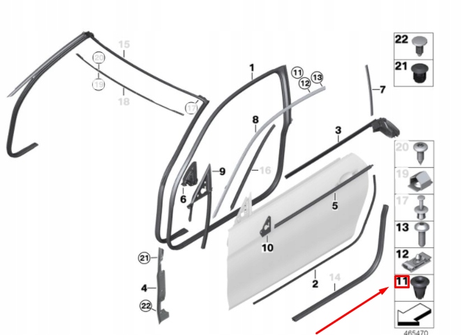 BMW 1 E81 MOULURE PORTES AVANT 51318150943 8150943 ORIGINALE