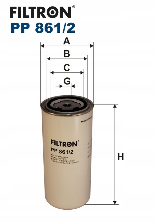 FILTRON PP 861/2 FILTRO COMBUSTIBLES 