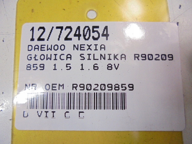 DAEWOO NEXIA CULASSE MOTEUR R90209859 1,5 8V