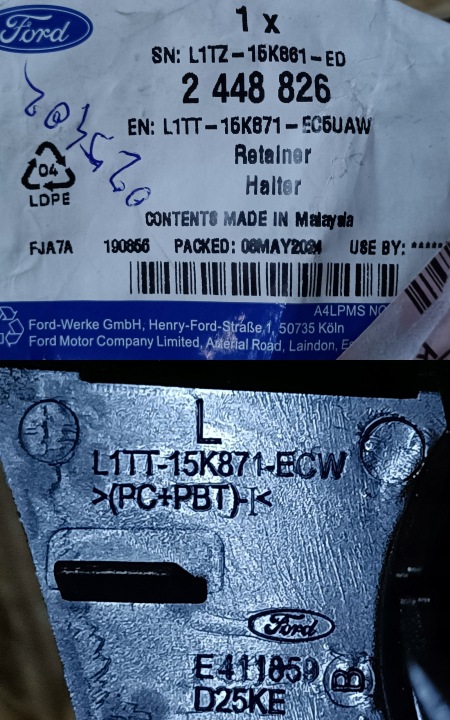 FORD PUMA 20- CORBEILLE CAPTEUR STATIONNEMENT GAUCHE PRZOD/TYL L1TT-15K871-EC
