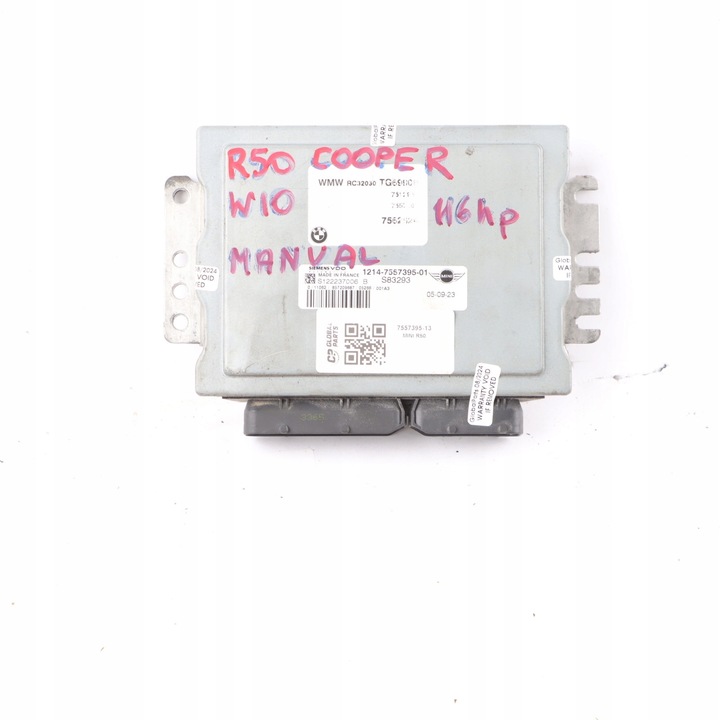 MINI COOPER R50 R52 W10 1.6 116HP MODULE CONTROL UNIT ENGINE 7557395 photo 1 - milautoparts-fr.ukrlive.com