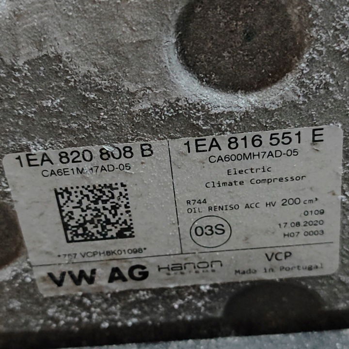 VOLKSWAGEN ID.3 2021 COMPRESSEUR DE CLIMATISATION CLIMATISATION A/C
