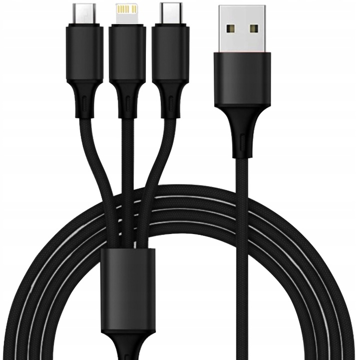 JUEGO TRAGALUZ DISPOSITIVO DE CARGA DE AUTOMÓVIL 4XUSB 7A + CABLE 3W1 