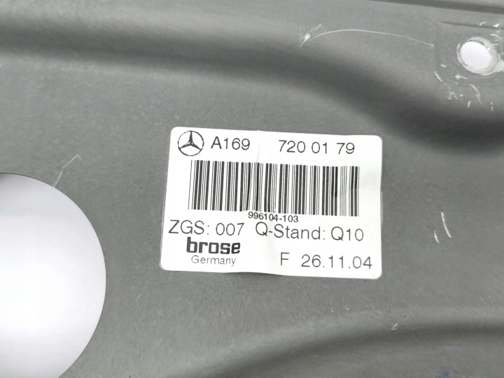 MERCEDES-BENZ A W169 2005 GAUCHE CÔTÉ PODNOSNIKI VITRE
