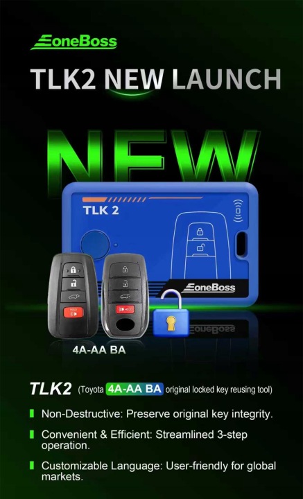 EONEBOSS TLK2 ZABLOKOWANE NARZEDZIE VERS PONOWNEGO UZYCIA CLÉS VERS CLÉS TOYOTA/LEXUS 4A-AA BA