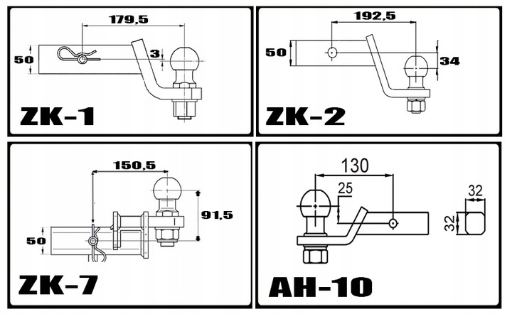 USA TOW BAR END TOW BAR ADAPTER FOR AUT AMERYKANSKICH 