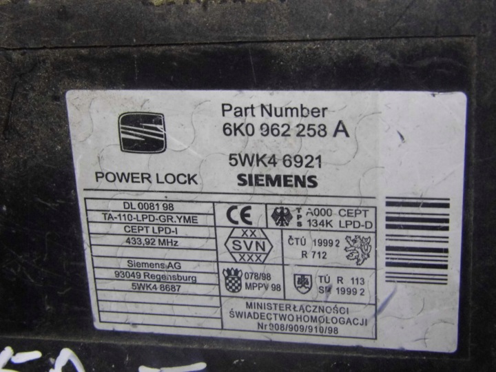 IBIZA II MODULE CONFORT 6K0962258A 5WK46921