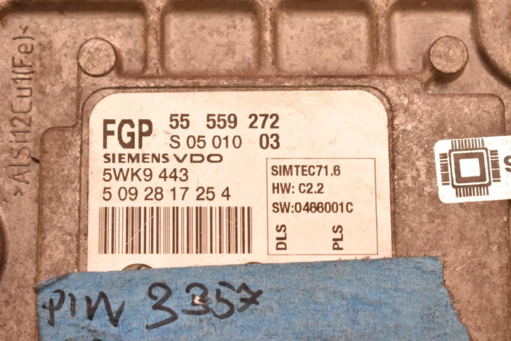 CONTRÔLEUR ORDINATEUR MOTEUR 55559272 OPEL ASTRA 3 III H 1.8 16V 125KM 04-07