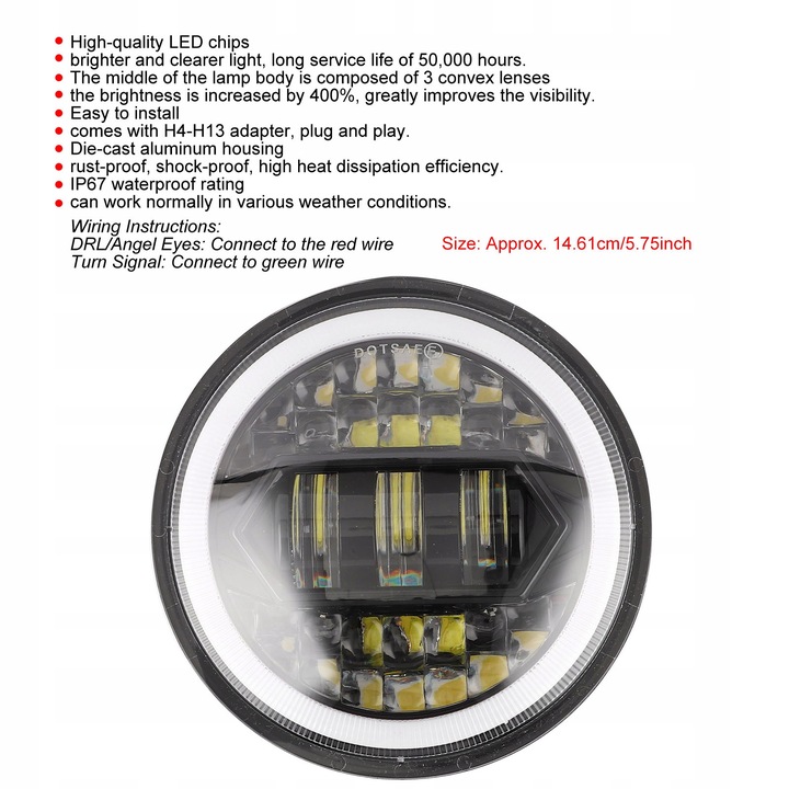 FARO PARA MOTOCICLETA UNIVERSAL DIRECCIÓN 