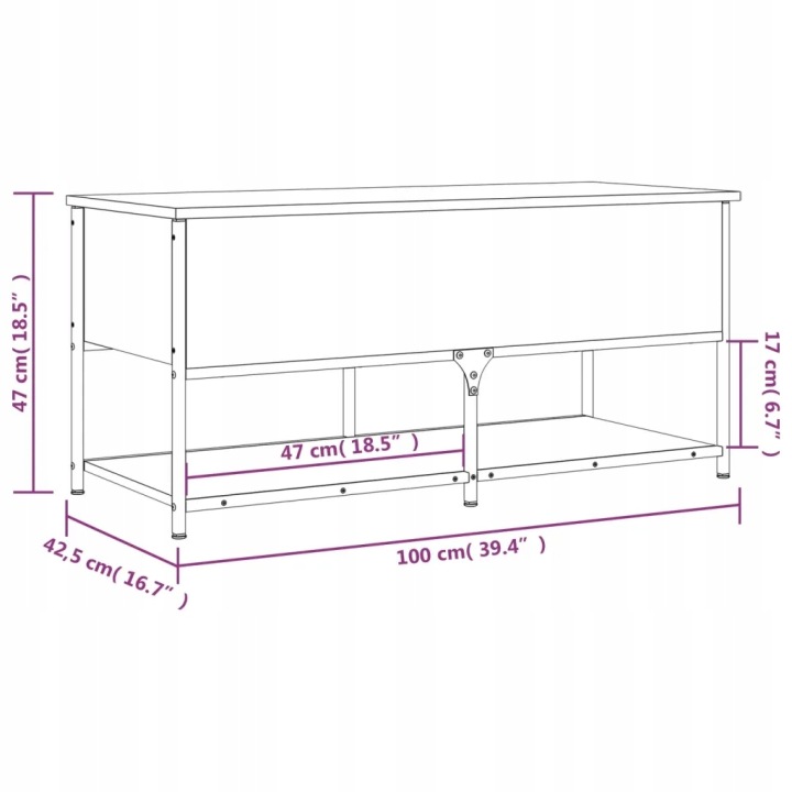 VIDAXL BANC AVEC SCHOWKIEM, MARRON DAB, 100X42,5X47 CM
