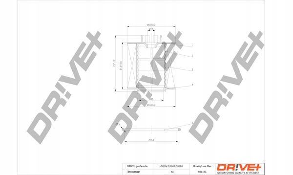 FILTRO ACEITES DP1110.11.0091 DR!VE+ AUDI SEAT SKODA 