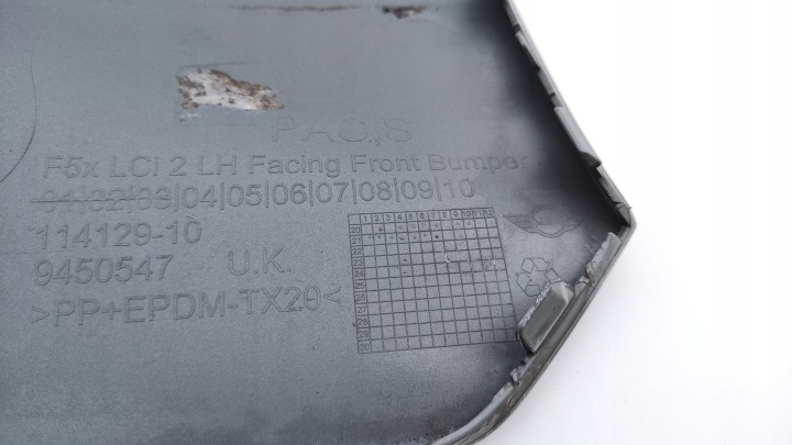 MINI COOPER AVEC F55 F56 F57 LIFT ANGLE COLLECTEUR PARE-CHOCS GAUCHE AVANT (TC518)