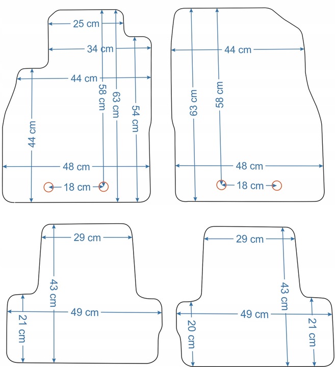 CHEVROLET VOLT 2011-2015R. NEGRAS ALFOMBRILLAS DE FELPA - POLIAMID. 