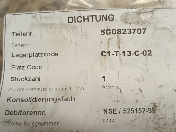 VOLKSWAGEN GOLF VII JOINT D'ÉTANCHÉITÉ CAPOTS AVANT