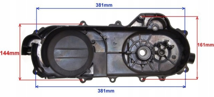 COUVERCLE COURROIE MENÉE 430MM 12 ÉTRIERS SCOOTER 4T