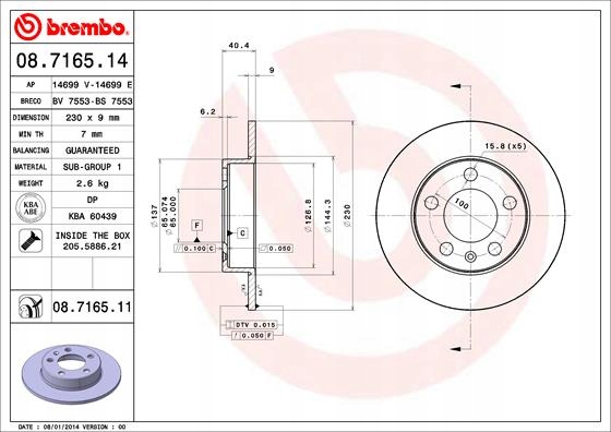 DISCOS ZAPATAS PARTE TRASERA BREMBO SEAT IBIZA IV ST 