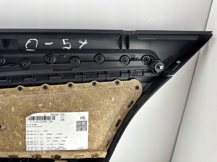 VOLKSWAGEN GOLF VII 2020 ARRIÈRE CÔTÉ GAUCHE CARDAN BRODERIE PORTES ARRIÈRE