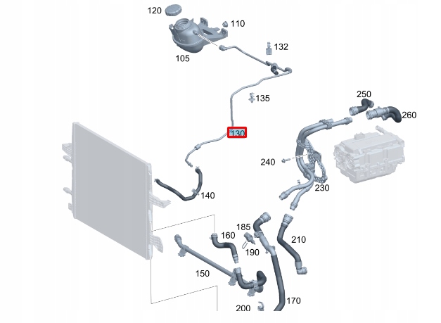 MB CLA COUPÉ C118 EXPANSION RÉSERVOIR RESERVOIR BLEED LINE A1775012902