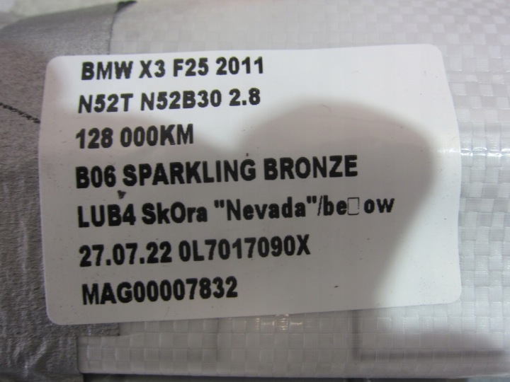 BMW F25 X3 COUSSIN AIRBAG RIDEAU GAUCHE DROIT 9182225