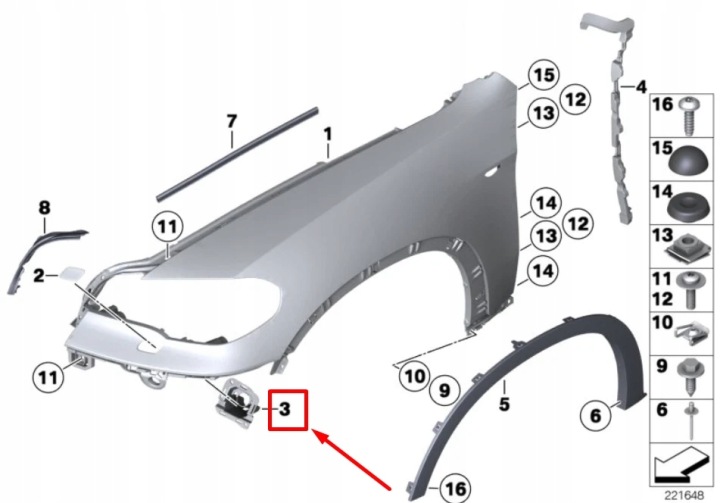 BMW X5 E70 POIGNÉE BUSES LAVE-GLACE PHARES GAUCHE 51657223005 7223005
