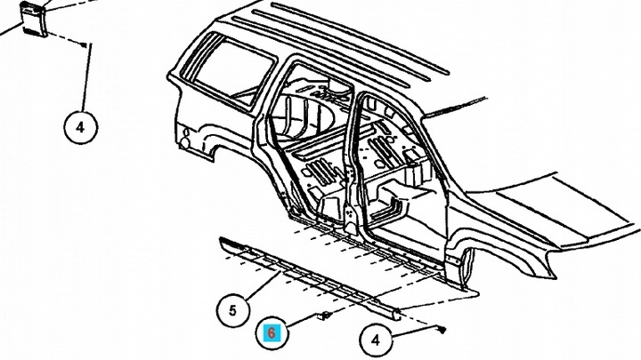 GRAND CHEROKEE DURANDO CLAMPS WCISKI MOULDINGS SILL TRIMS WING 