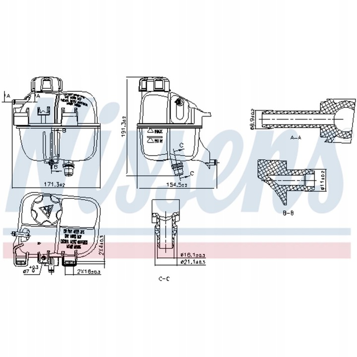 NISSENS NISSENS 996266 VASO WYROWNAWCZY, MODO DE REFRIGERACIÓN 